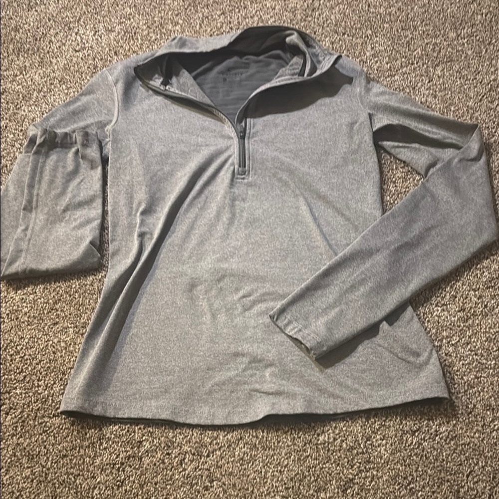 Nike Gray Long Sleeve Quarter-Zip Top